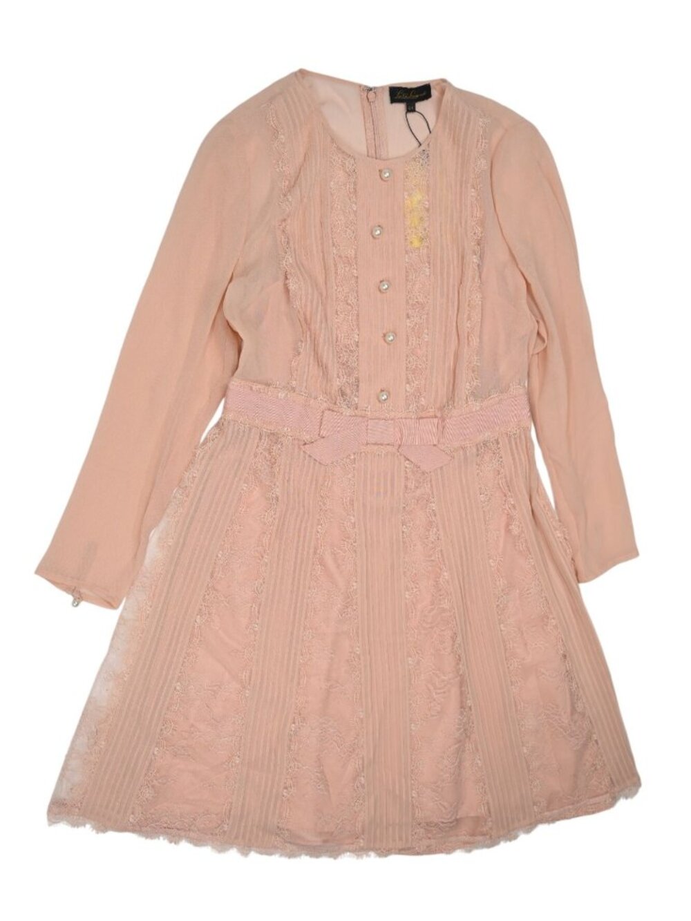 Luisa Spagnoli Long Sleeve Bow Dress in Pink